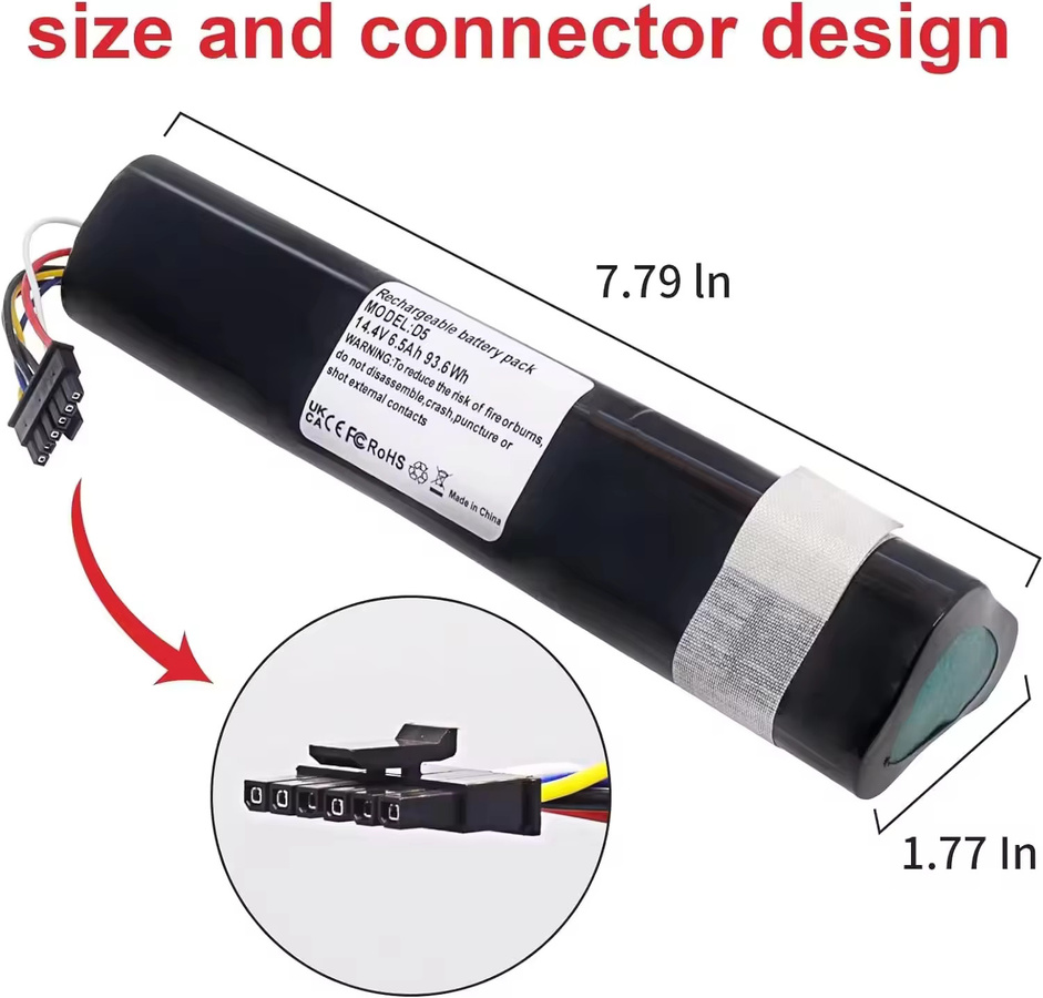 Neato Ersatz Akku Li-Ion für Saugroboter D3 D4 D5 D6 D7, 14,4 V, 12800 mAh, Schwarz - Bild 2