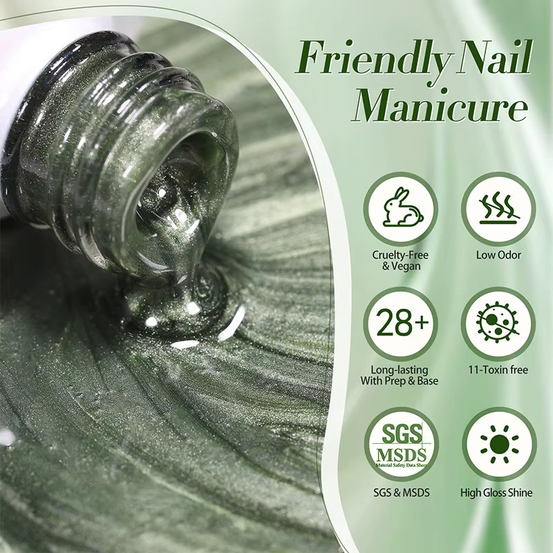 BORN PRETTY Dark Emerald Cat Magnetic Gel, 10 ml, Glänzend - Bild 6