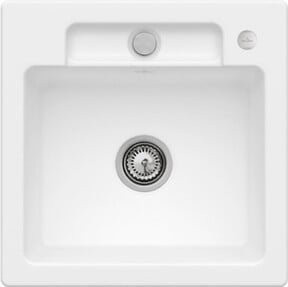 Villeroy & Boch Spüle Siluet 50 S Flat bündig aus Keramik in Stone White mit Ablagegarnitur und Exzenter - Bild 1