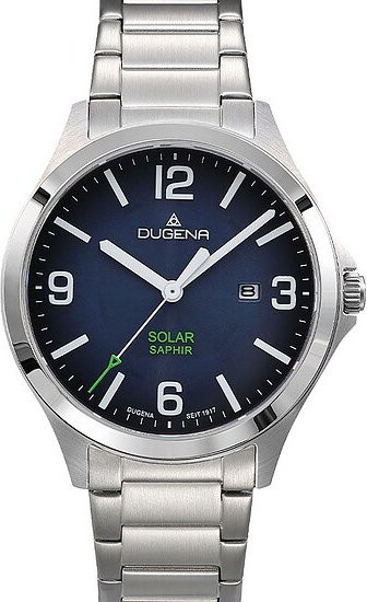 Dugena Herrenuhr Solar, Edelstahl, Blau, 41 mm, 10 ATM - Bild 1