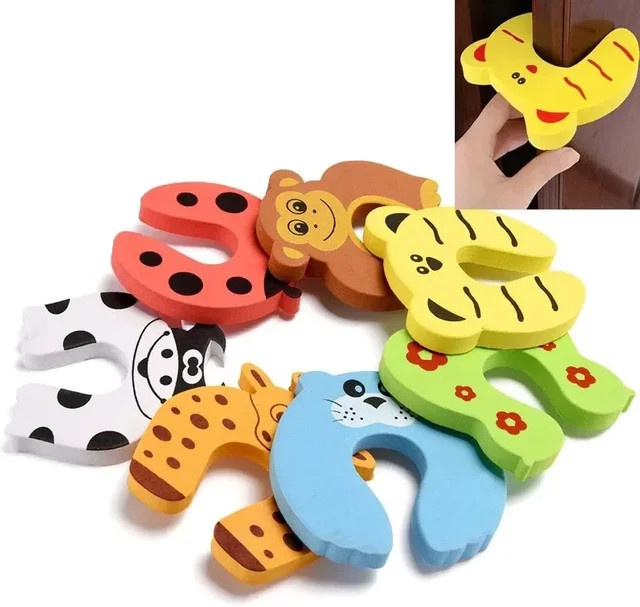 XUNYI Baby Finger Schutz Türstopper in C-Form mit niedlichem Tierdesign, Mehrfarbig - Bild 1