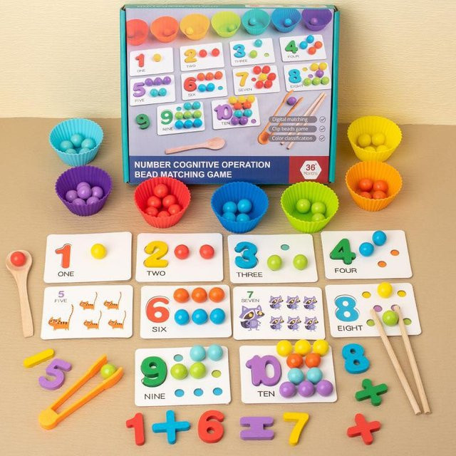 Kidsly Montessori Mathematik Puzzle, ab 3 Jahre, Blau, Holz - Bild 1