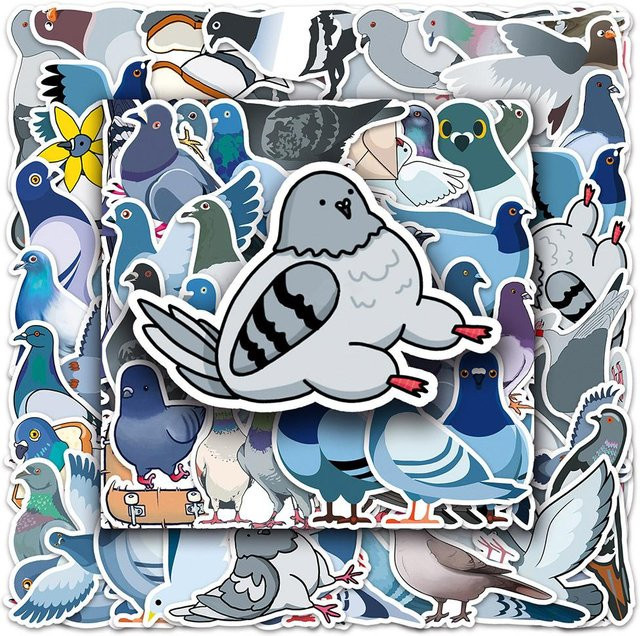 Binchi Lustige Cartoon-Tier-Tauben-Aufkleber Wasserdichte Graffiti-Abziehbilder in Multicolour für DIY-Dekoration von Notizbüchern, Telefonen und Gepäck - Bild 1