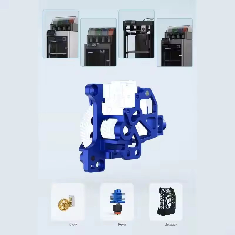Aluminium-Panda-Extruder für Bambu Lab P1P P1S X1C X1E, CNC-gefertigt, Blau - Bild 5