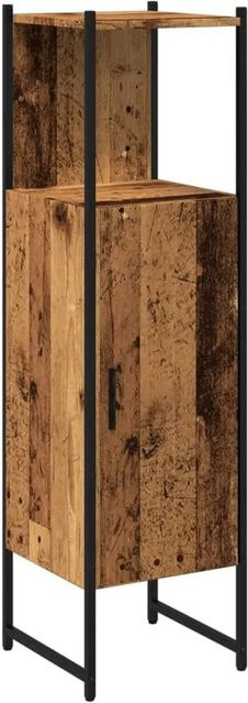vidaXL Badschrank in Altholz-Optik Braun, Wandmontage, B/T/H: 33 x 33 x 120,5 cm - Bild 1