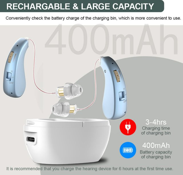 Unsichtbares In-Ear Hörgerät mit intelligenter Geräuschreduzierung und magnetischer Ladehülle in Schwarz oder Weiß - Bild 1