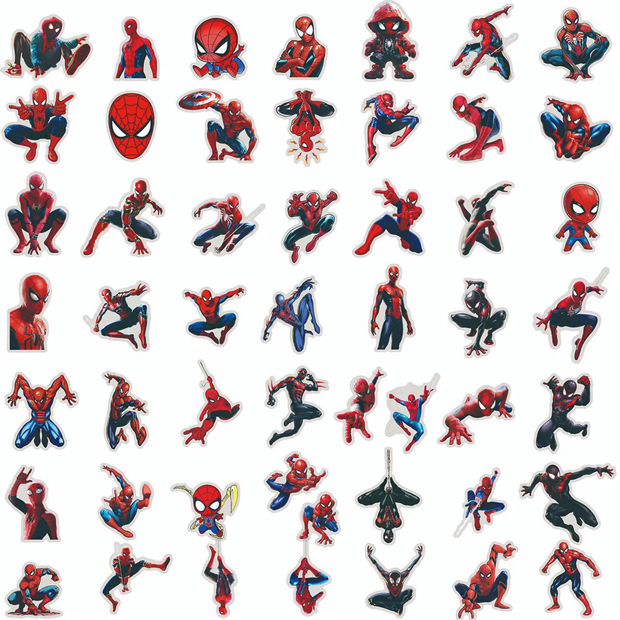 Marvel Spider-Man Cartoon-Aufkleber, transparent, bunt, 10-teiliges Set - Bild 4