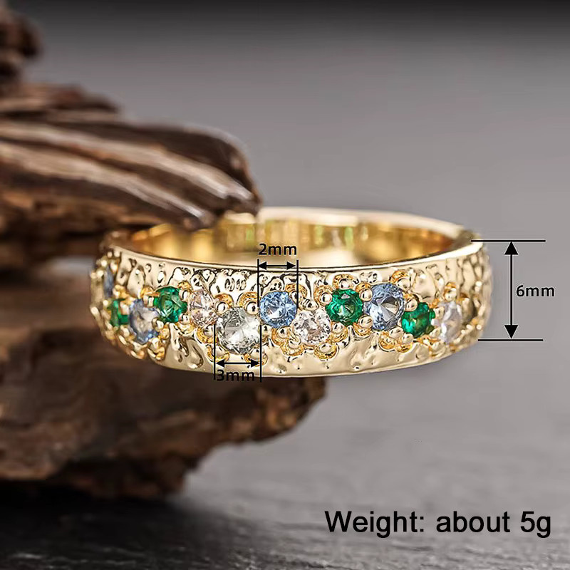 Huitan Ring, Gold, mehrfarbiger Zirkonia, Damen - Bild 2