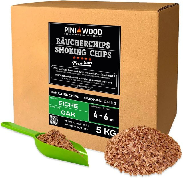 PINI Räucherchips Eiche 4-6 mm 5 kg - Bild 1