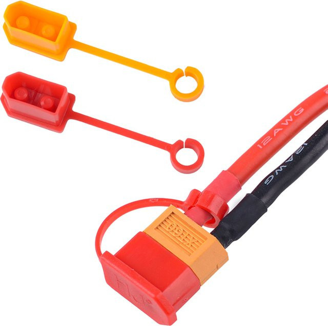 ZDRACING XT60 Stecker Schutzhüllen Set aus Gummi, 10 Stück, Rot und Orange, isolierte Staubschutz-Kappen für RC Lipo Batterien - Bild 1