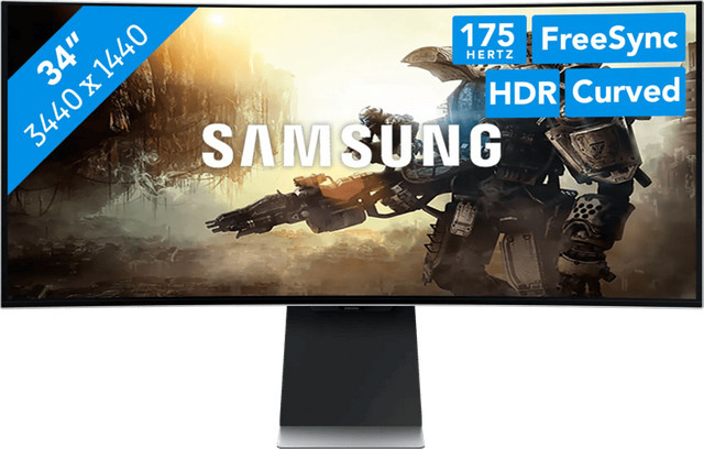 Samsung Odyssey G8 G85SD LS34DG850SUXEN OLED Curved Gaming Monitor, 34 Zoll, QHD 1440p, Schwarz - Bild 1