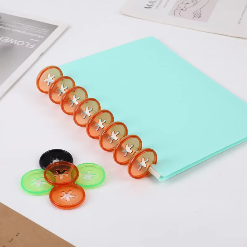 100 Stück Kunststoff Bindungsschnallen mit Motiv Smiley, Seestern oder Regenbogen, Durchmesser: 35 mm, Farben: Multicolour und Schwarz - Bild 2