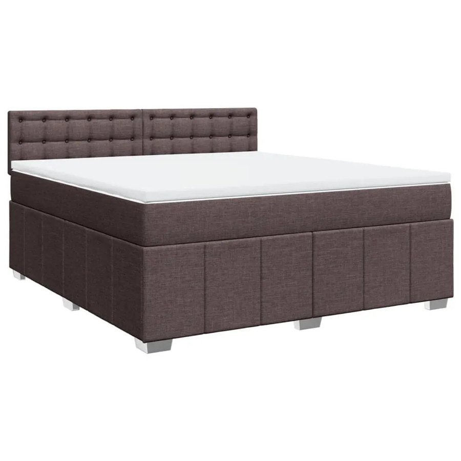vidaXL Boxspringbett mit Matratze Dunkelbraun Hybrid-Design mit Taschenfederkern B/T: 180 x 200 cm - Bild 2