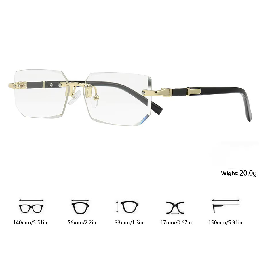 WSZ Sonnenbrille, randlos, quadratisch, Metall, Unisex - Bild 1