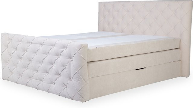 Boxspringbett SANSIBAR ITZEHOE in Beige mit Stoffbezug, B/T: 180 x 200 cm - Bild 1