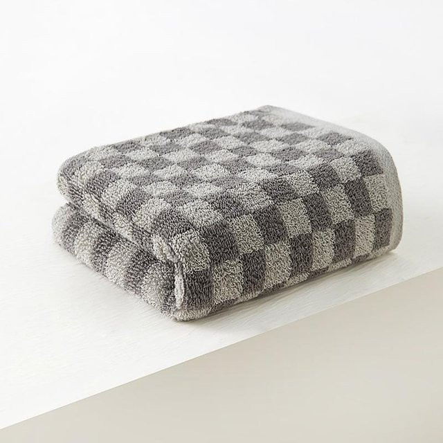 Yiran Furniture Jacquard Gesichtstuch aus reiner Baumwolle in Schachbrett-Optik, mehrfarbig, B: 34 cm, L: 75 cm - Bild 1