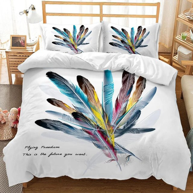Federbettbezug mit Tier-Elementdruck aus Polyester in Weiß, B/H: 135 x 200 cm - Bild 1
