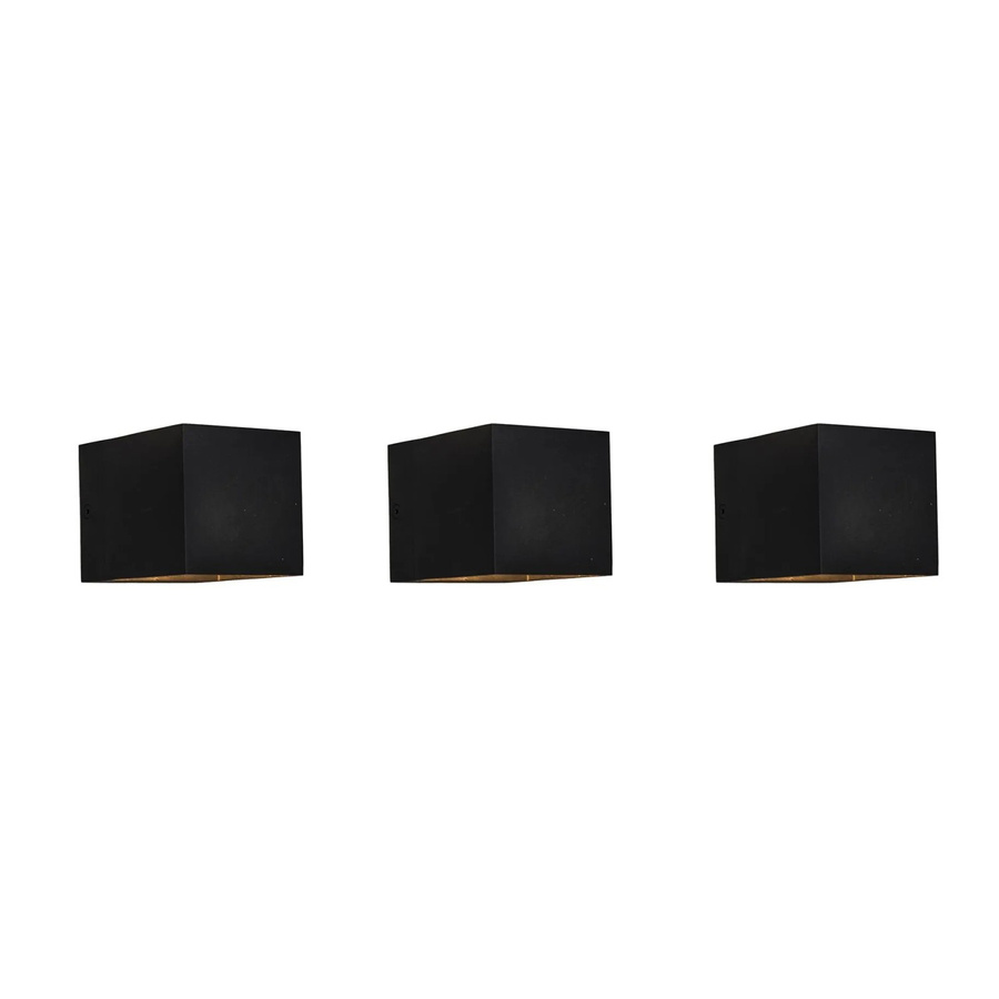 QAZQA 3er Set Moderne Wandleuchten Schwarz aus Aluminium mit Up-Down Lichteffekt und Dimmfunktion - Bild 2