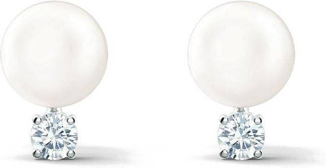 Swarovski Ohrstecker, Perle, Weiß, Edelstahl, Damen - Bild 1