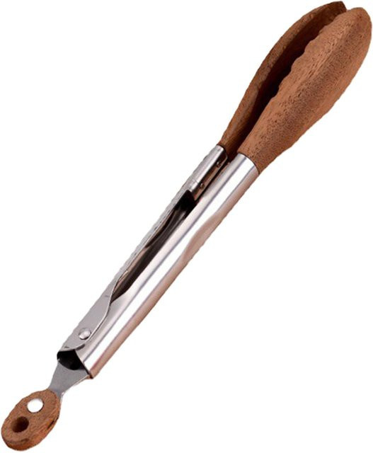 Yiran Furniture Küchenzange und Servierzange aus Edelstahl und Holz in Braun - Bild 1