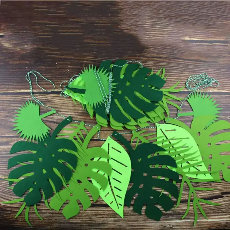 OURFETE Tropische Schildkrötenblatt-Girlande aus Papier in Grün für Hawaiianische Luau-Partys, Hochzeiten und Geburtstage - Bild 2