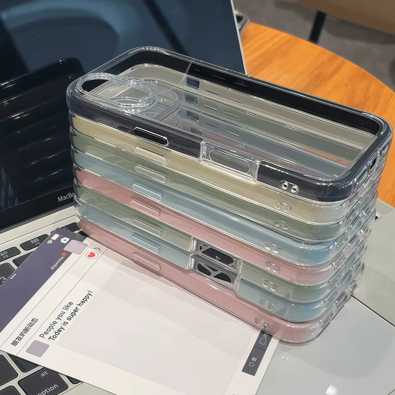 Transparente Handyhülle im Süßigkeiten-Design für iPhone 11 bis 17 Pro Max Plus, stoßfest und luftklar, Farbe: Pink - Bild 2