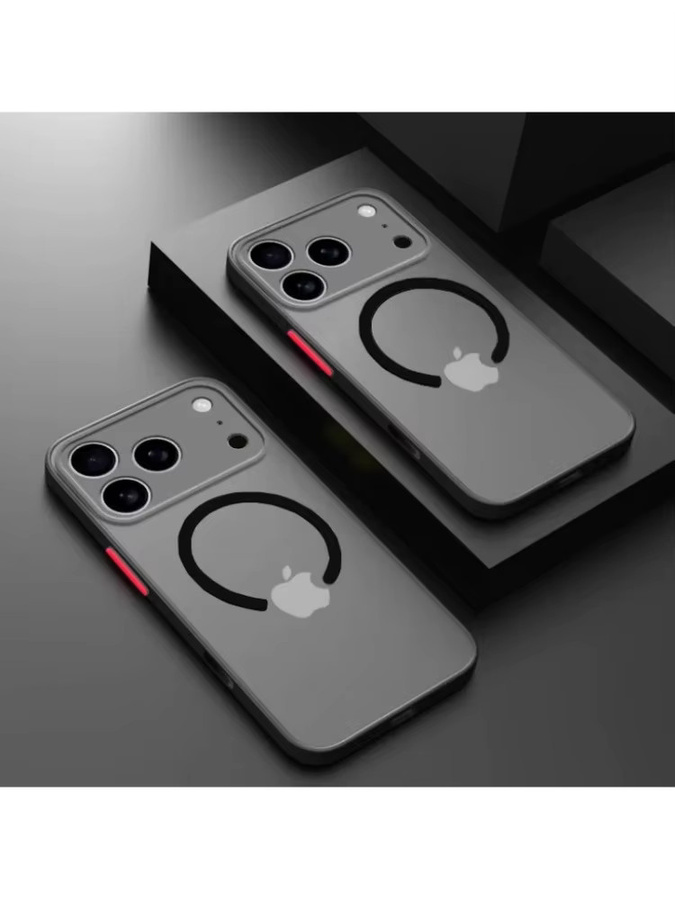 Matte magnetische Handyhülle für Apple iPhone kompatibel mit MagSafe, Hart-PC Rückseite, Schwarz und Grün - Bild 4