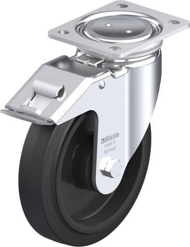 Blickle Lenkrolle LUH-POEV 200KA-FI mit Feststeller in Schwarz und Silber, Rad-Durchmesser: 20 cm, Tragfähigkeit: 500 kg - Bild 1