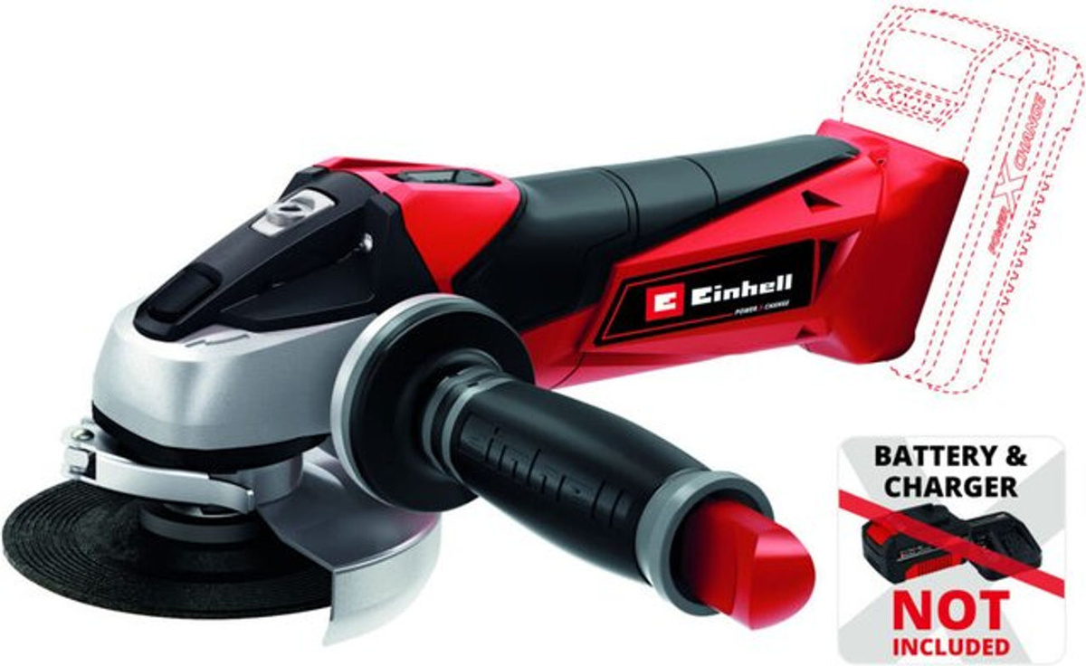 Einhell Power X-Change Akku-Winkelschleifer TE-AG 18/115 Li-Solo 18V Rot/Schwarz/Grau mit 115mm Scheibendurchmesser - Bild 4