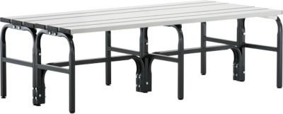 Sypro Umkleidebank aus Stahlrohr und Aluminium in Anthrazit und Lichtgrau, Breite: 150 cm - Bild 1