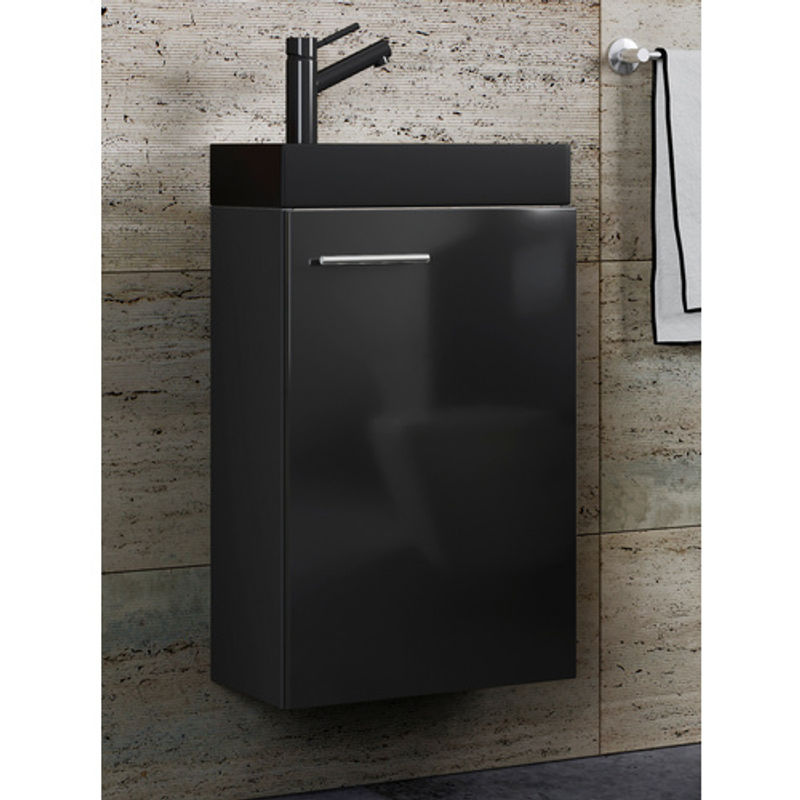 VCM Gäste-Waschplatz Slito BL in Schwarz, B/H/T: 40,5 x 60 x 22 cm - Bild 2