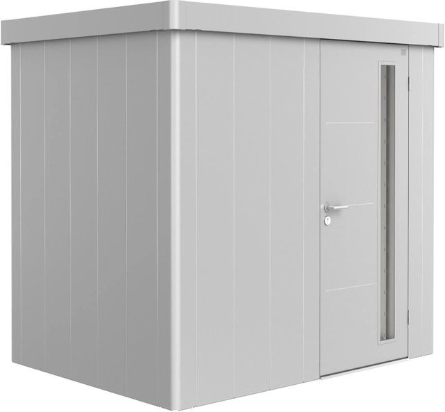 Biohort Metall-Gerätehaus Neo 1B mit Standardtür in Silber-Metallic, B/H/T: 236 x 222 x 180 cm - Bild 1
