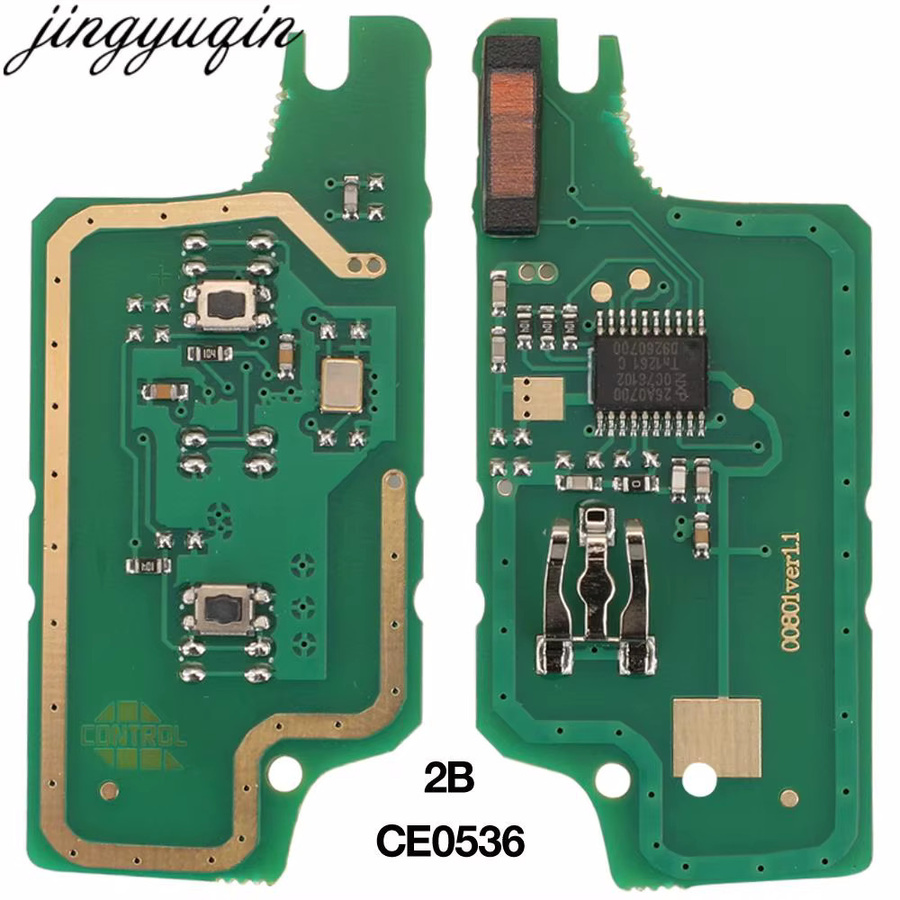 Jingyuqin Remote Key Board ID46 PCF7941/7961 433 MHz für Peugeot und Citroen in Grün - Bild 2