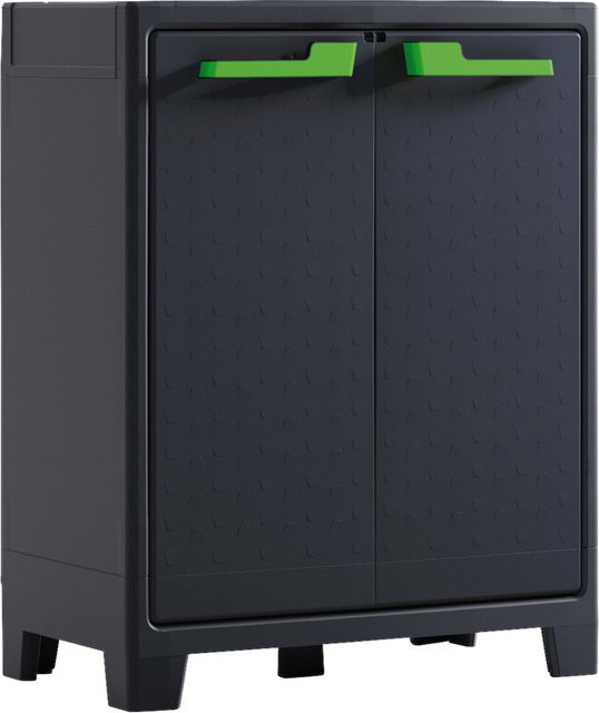 Keter Kunststoffschrank Moby in Anthrazit mit Türen und Regalböden, B/H/T: 80 x 100 x 44 cm - Bild 1