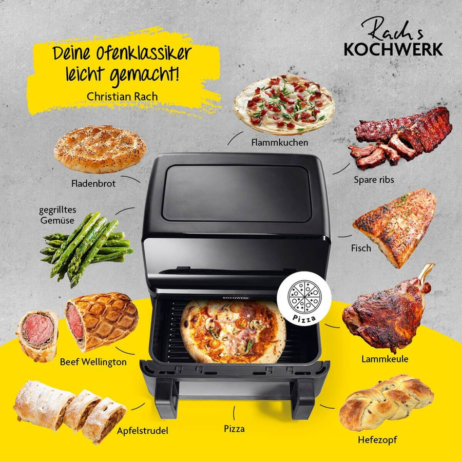 Rachs KOCHWERK Heißluftfritteuse Schwarz, Volumen: 9 l, B/H/L: 37,5 x 38 x 30 cm - Bild 4