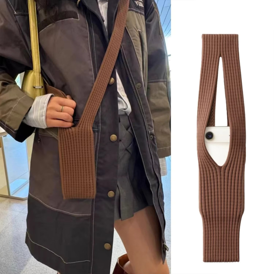Modische gestrickte Umhängetasche als Premium-Handytasche für iPhone 17 Pro und iPhone 17 AIR - Bild 2