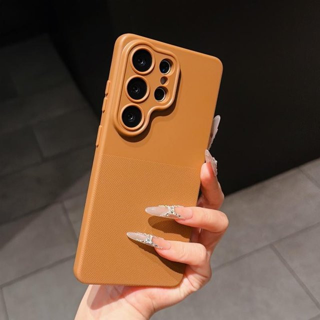 Punktmuster Handyhülle für Samsung Galaxy S26 S25 S24 S23 Ultra Plus A57 A37 A17 A56 A36 A55 A54 5G aus TPU in Braun mit Anti-Rutsch-Funktion - Bild 1