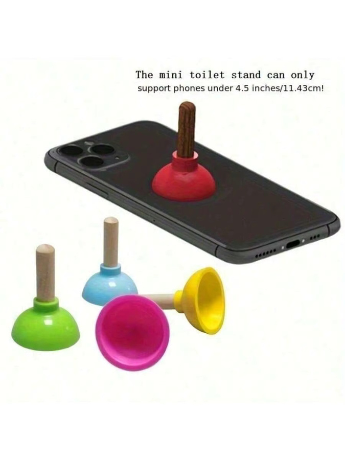 4-teiliges Silikon-Set Toilettenkolben-Telefonhalter in Multicolor als Mini-Partyzubehör für Heim- und Küchendekoration - Bild 2