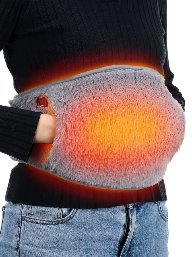 AFDEAL Elektrische Heizung Bauch-Taillengürtel in Grau, 3-stufig verstellbarer USB-Handwärmer und Heißkompresse für Lendenwirbelsäule und Menstruationsbeschwerden - Bild 7
