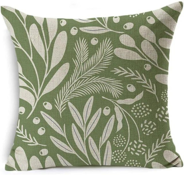 Dekorative Kissenhülle JMG Clothing mit grünem Floral-Muster, B/B: 45 x 45 cm - Bild 1