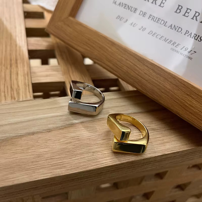ANENJERY Ringe, Flaches Kreuz, Silber, Unisex - Bild 2