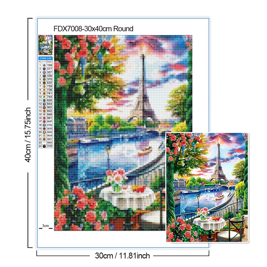 QIZITENG 5D Diamant-Stickerei Set Landschaft Mosaik-Kunst Wanddeko Mehrfarbig B: 70,0 cm, H: 50,0 cm - Bild 2