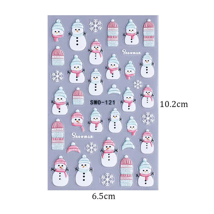 SWEET TREND Nagelaufkleber Weihnachten, 3 Stück, Schneemann Santa Claus Pinguin Bär - Bild 3