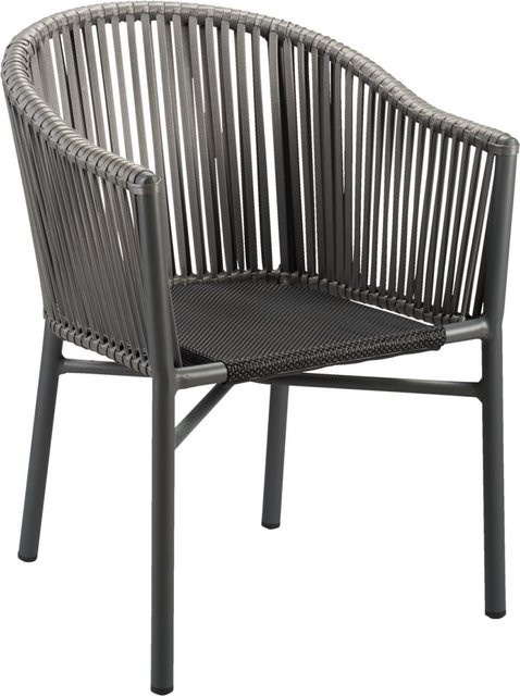 PULSIVA Outdoor Loungesessel Delight Set mit 2 Stück, Sitzfarbe Anthrazit, Gestellfarbe Grau, B/T/H: 56 x 60 x 77 cm - Bild 1