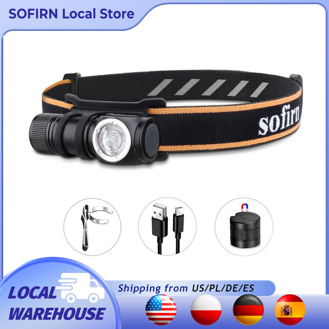Sofirn HS10 Mini Stirnlampe Schwarz mit 1100 lm, USB-C wiederaufladbar, TN3535 LED, 90 CRI und Magnetschwanz - Bild 1