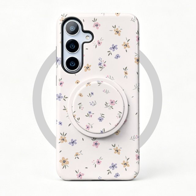 Magnetische Handyhülle mit Blumenmuster und 2-in-1 Handyhalterung für Samsung Galaxy S26 S25 S24 S23 S22 S21 Plus Ultra FE A15 A16 A26 A36 56 17 in Multicolour - Bild 1