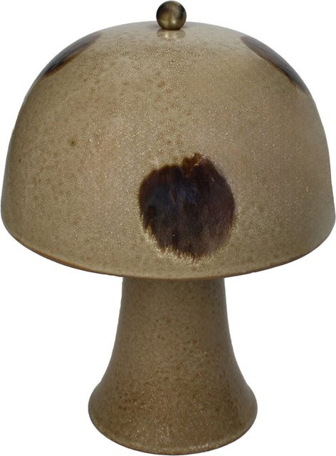 Tischleuchte DOTS aus Keramik in Braun und Beige im Mid-Century Design - Bild 1