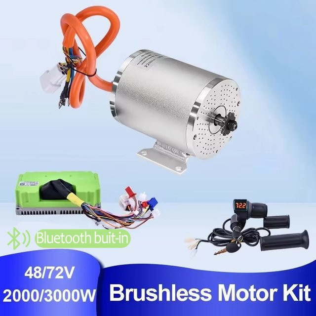 Kun Ray Elektrisches E-Bike Motor-Kit mit Fardriver-Controller, Bürstloser Gleichstrommotor für E-Scooter und Go-Kart, Farbe: Silber - Bild 1