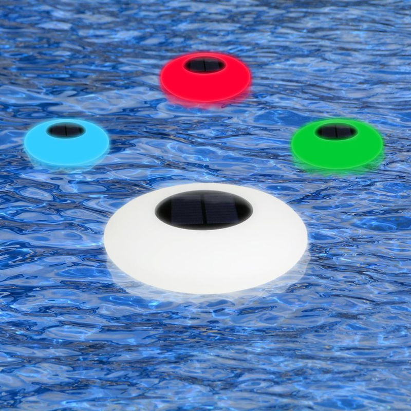 TOMTOP JMS Solar LED Schwimmlicht Set mit 16 Farben, IP67 Wasserdicht, Weiß, 4 Stück - Bild 11