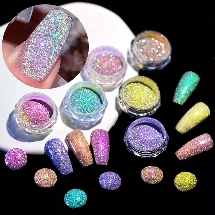HotPress Aurora Diamond Nail Art Pulver, 0,3g, Reflektierendes Kristall-Chrom-Pigment - Bild 2